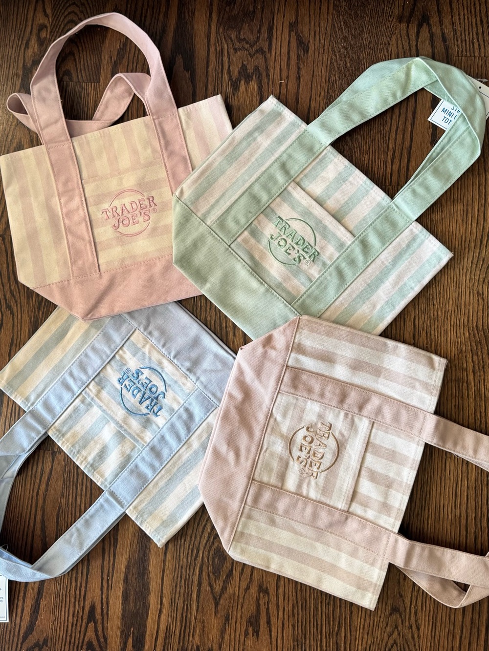 Trader Joe's viral  Stripe Tote Bags (Set of 4)